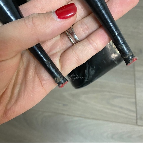 Fendi | Black Patent Leather Peep Toe Mesh Booties - Picture 5 of 10